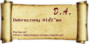 Debreczeny Alóma névjegykártya