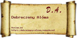 Debreczeny Alóma névjegykártya